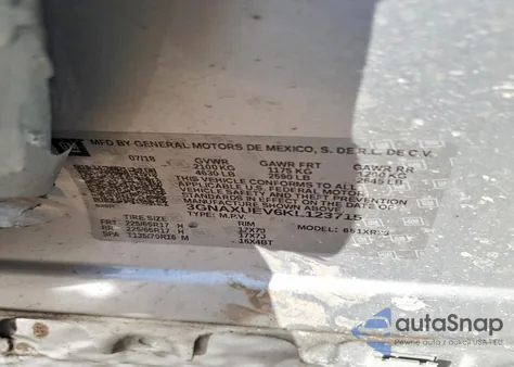 2019 Chevrolet Equinox Lt from USA, damaged, VIN 3GNAXUEV6KL123715
